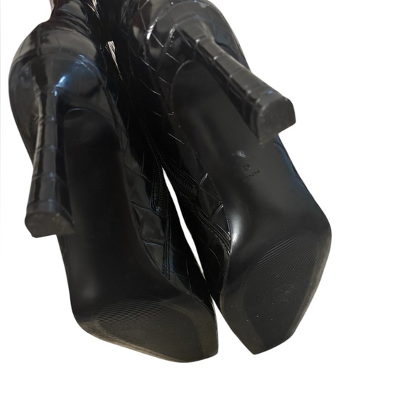 Mango COCO LEATHER-EFFECT HEELED
ANKLE BOOTS, Size 11, Black - Picture 7 of 9